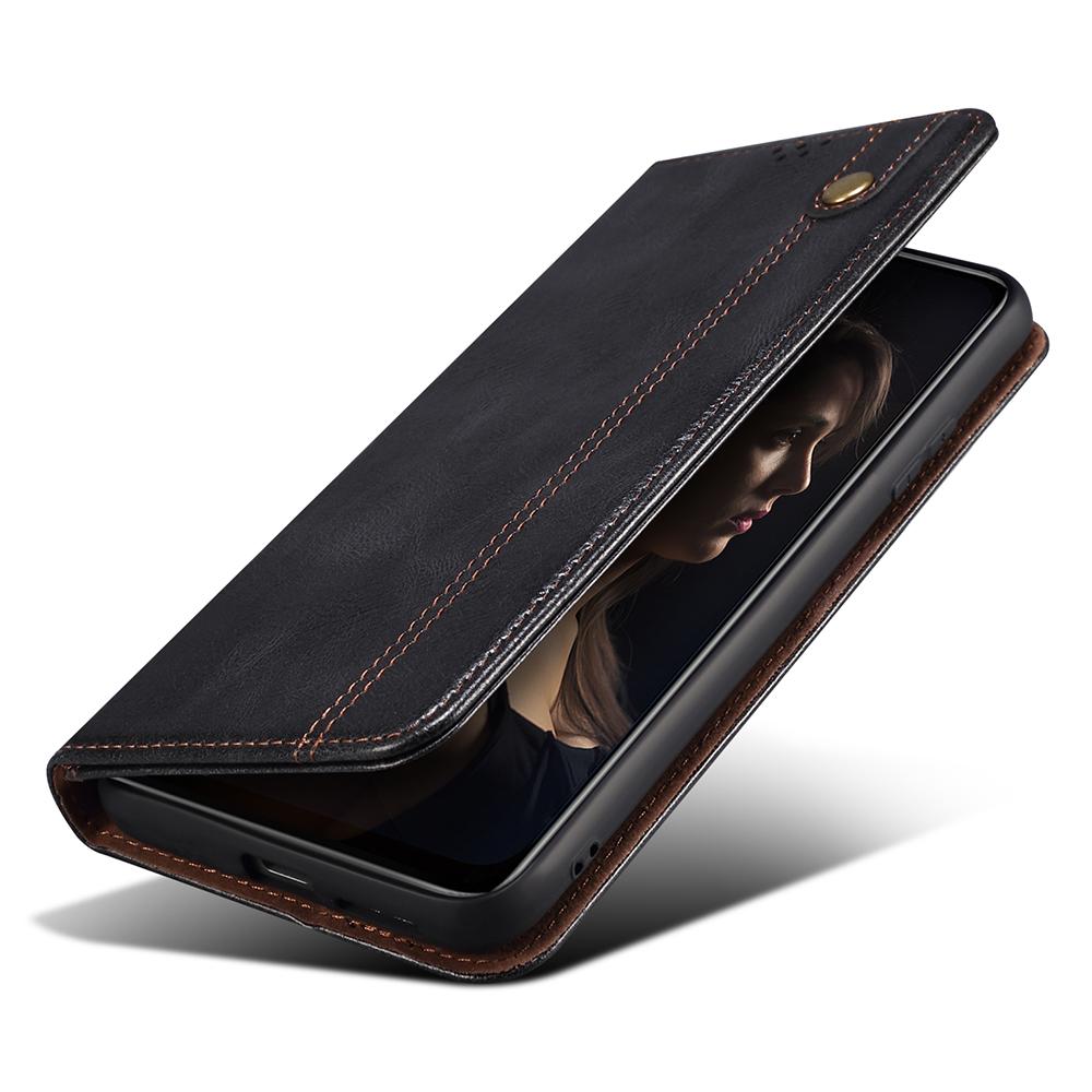 For Samsung Galaxy A24 4G (162.1 x 77.6 x 8.3mm) PU Leather Flip Protective Case Waxy Crazy Horse Texture Stand Wallet Cover