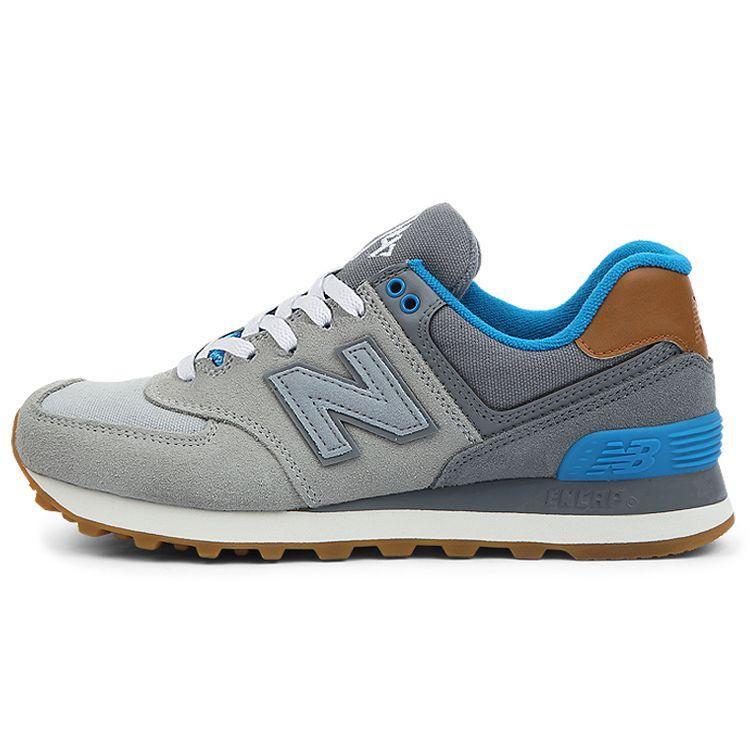 New Balance Nb 574 Collegiate Retro Sports Fabric Low Top Marathon Running Shoes Women sneaker Gray Blue Brown WL574AMB