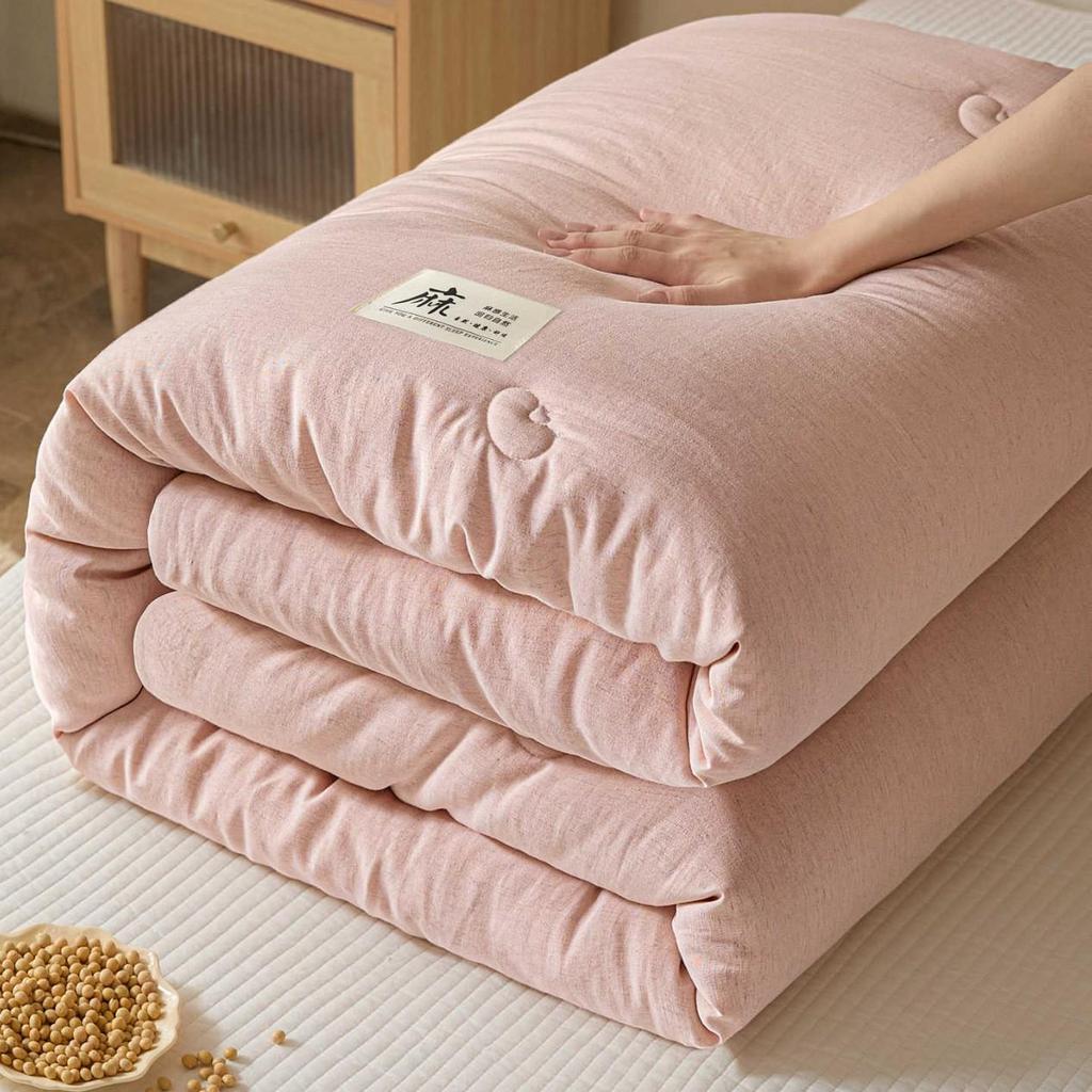 Warme Winterdecke: Superweiche Baumwoll-Leinen-Mischung mit Sojabohnenfaser