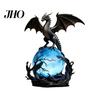 Display Cabinet Glowing Sculpture USB Powered Dragon LED Light, Gothic Style Decorative Ornament, Lamp Bedside Desk for Holiday Atmosphere, Home Night