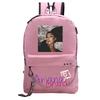 Pop Singer Ariana Grande Ariana Print Chain Webbing Backpack Multipurpose Backpack