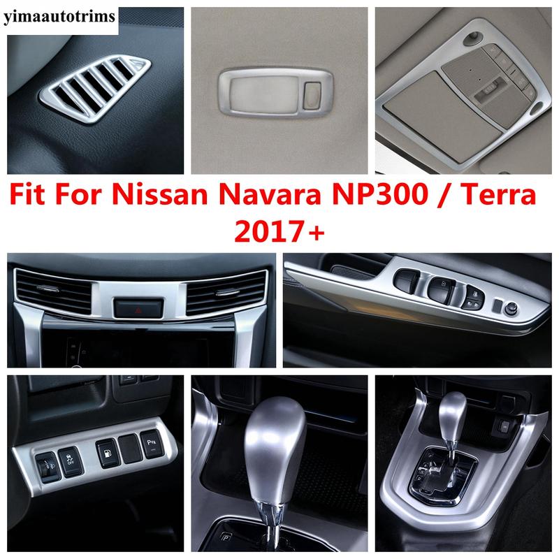 Fensterheber Scheinwerfer Schaltpanel Armaturenbrett Klimaanlage Luftabdeckung Verkleidung Kohlefaser Zubehör für Nissan Navara NP300 / Terra 2017-