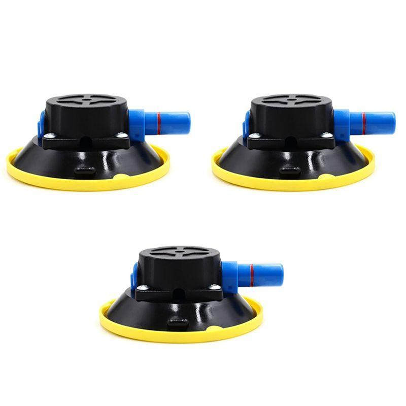 3X 4.5Inch 125Mm Concave Vacuum Cup Heavy Duty Hand Pump Suction Cup With M6 Threaded Stud For Cars-AU62