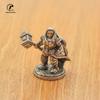 Vintage White Brass Miniature Dwarf Warrior Statue Desktop Board Game Warrior Model Toy Boys Desk Decorative Ornament Craft Gift