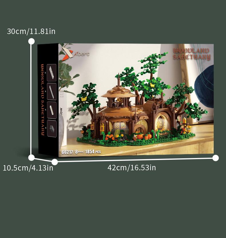 Medieval Forest Treehouse Blocks Model: Jungle Cabin Lighting Toy