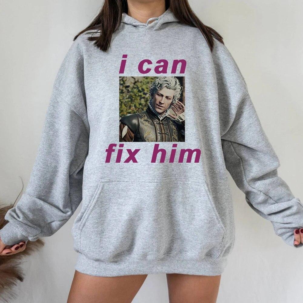 

I Can Fix Him Astarion Hoodie Women Aesthetic Kawaii Graphic Funny Hoodies Unisex Streetwear Vintage Pullovers Sweatshirts Bluzy Unisex