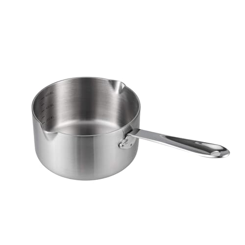 

IMEEA Milk Pan, Saucepan, 18-10 Stainless Steel, Induction Compatible, 600ml, Mini Milk Pan, Silver
