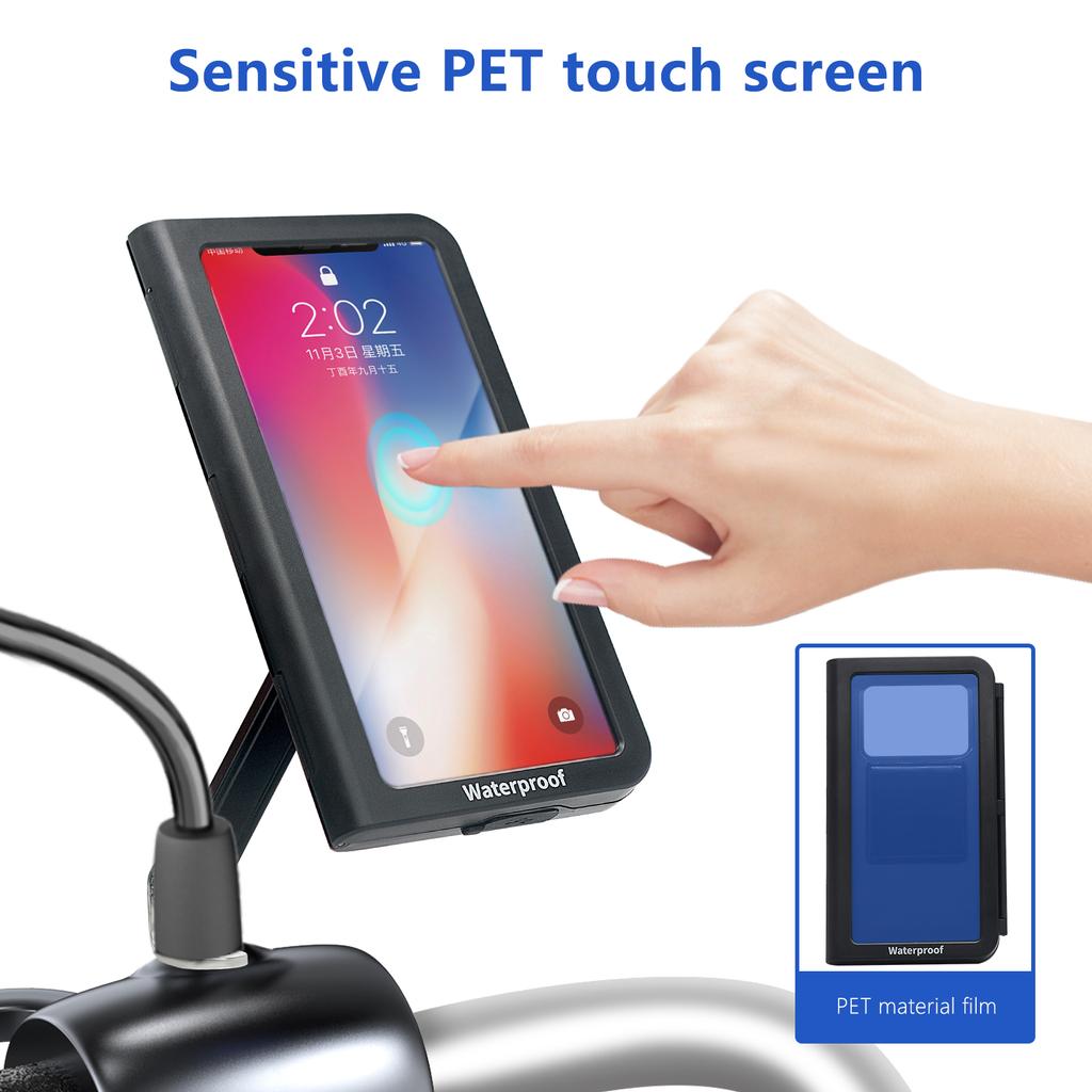 Motorcycle 360 Rotatable Phone Holder Touchscreen Case Mount Waterproof for 4-7in Phones