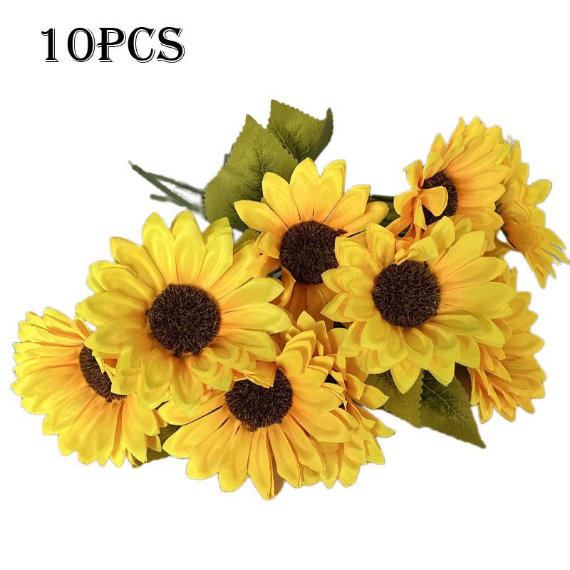 

10 шт./лот новый подсолнух и бархатцы домашний декор размещение в помещении подарок на День матери День учителя букет