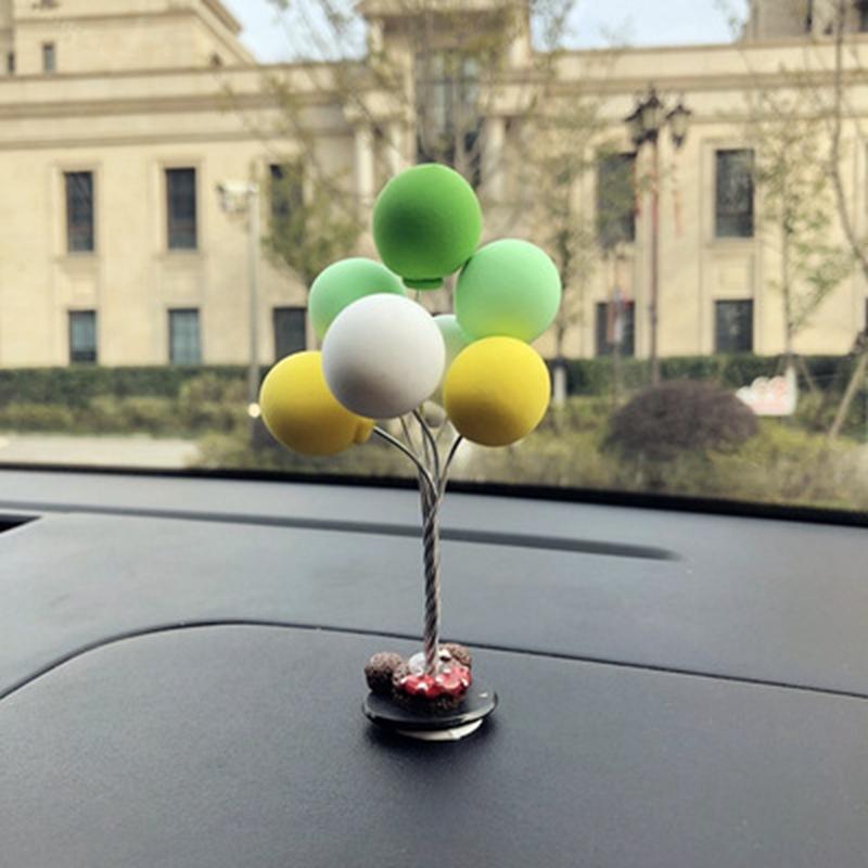 Colorful Balloons Car Decorations Cute Mini Cartoon Car Creative Ornaments Car Accessories for Girls Dashboard