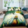 Peacock Duvet Cover King Queen Size Hummingbird Dragonfly Bedding Set Flowers Birds Quilt Cover Floral Animals Comforter Cover