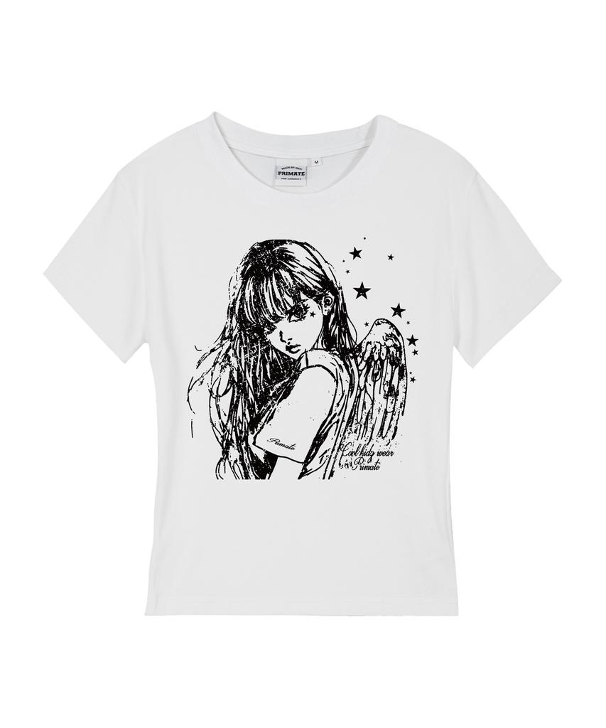 PRIMATE 404 Heaven Women'S Slim Fit Short Sleeve T-Shirt White Black