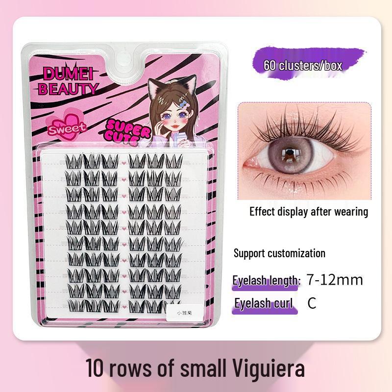 10-Row Autumn Leaf & Sunflower Faux Eyelashes - Flat, Glue-Free