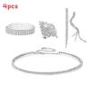 Water Diamond Bridal Jewelry Set With Necklace Earrings Bracelet And Ring For Weddings