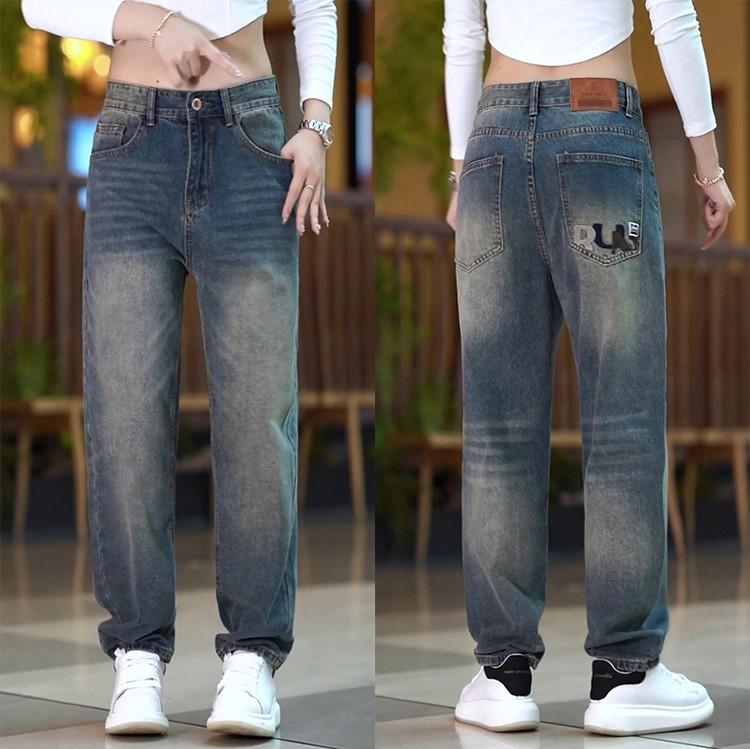 JYL Men s Jeans Spring Autumn Korean Mid-Waist Loose Straight Slim Denim 28 античный пурпурный