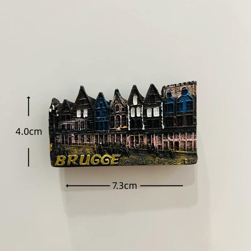 Belgium Brussels Antwerp Resin Fridge Magnet Stickers Travel Souvenir Gift Landscape Refrigerator Magnet Home Kitchen Decor