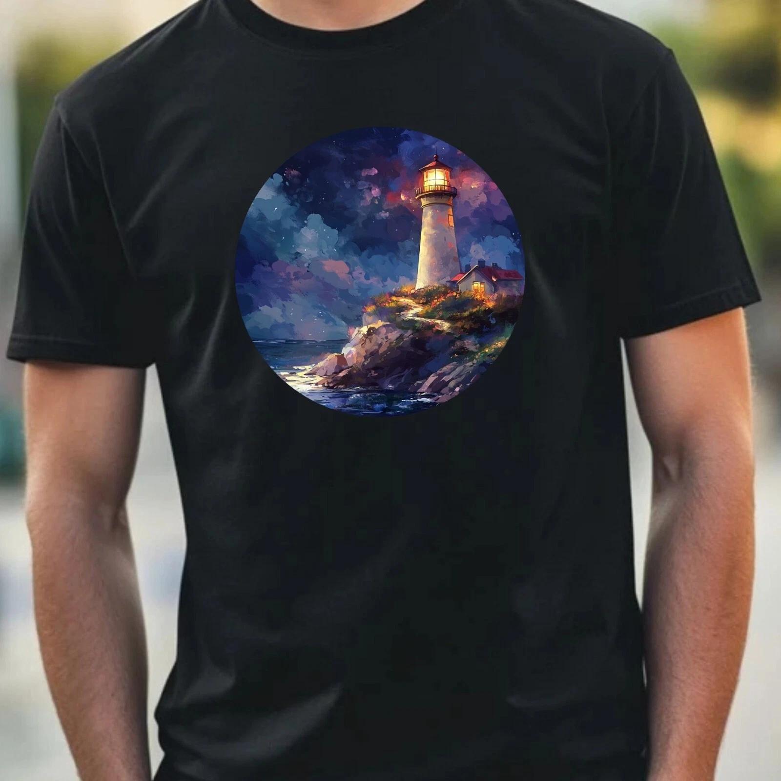 T-Shirt Herren Leuchtturm Portrait Motiv Baumwolle Größe XS bis 5XL XL