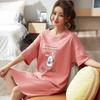 Summer Women Dress Large Short-Sleeved Cartoon Nightdress with Cute Bear Graphic Vestidos