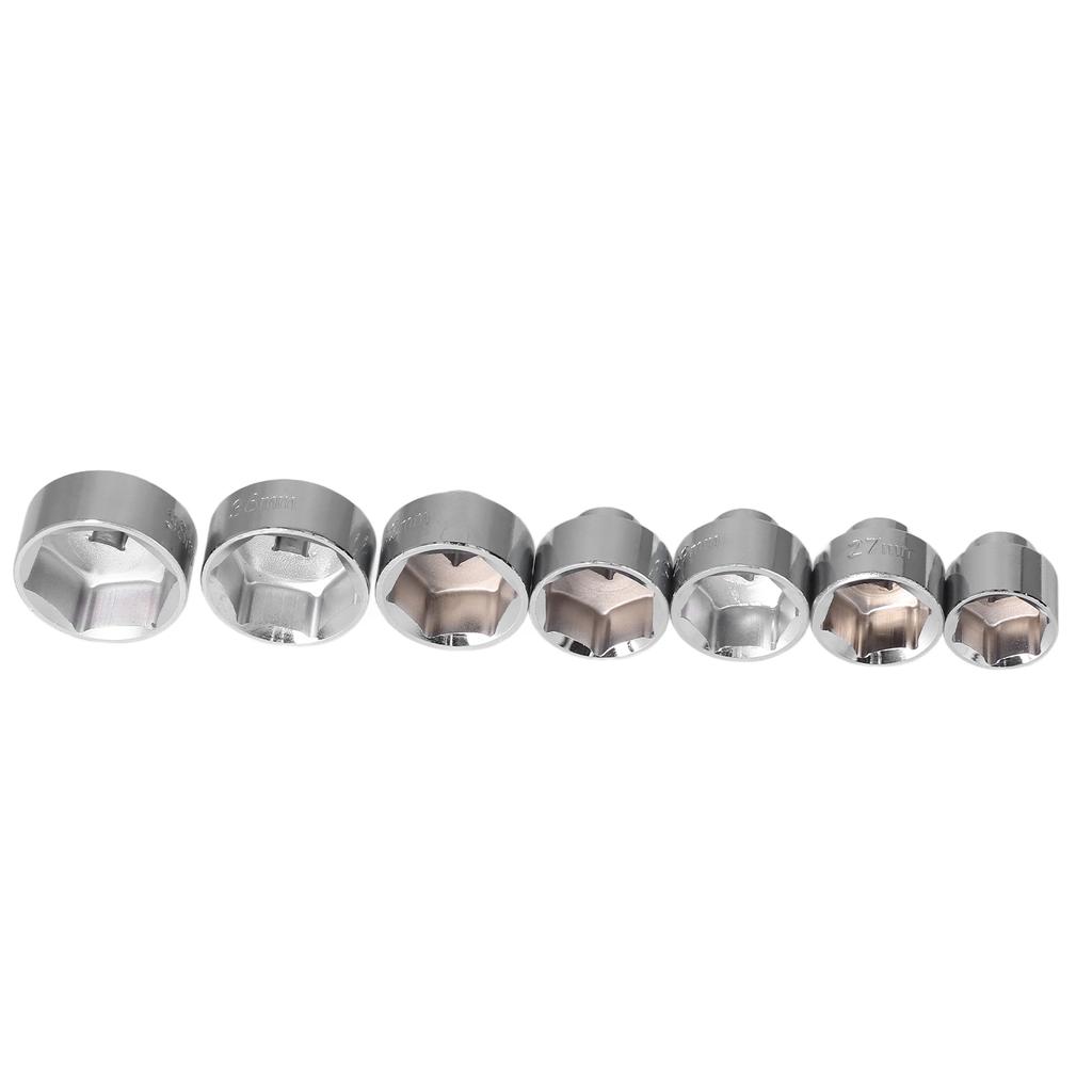7pcs Oil Filter Cap Wrench Socket Set 38in Drive 24 27 29 30 32 36 38mm Replacement for Benz