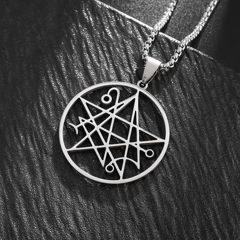 European and American Fashion Necklace Stainless Steel Pendant Satan Death Economics Casual Necklace