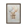 Teddy Bear In Balloon Journey Teddy Bear In Balloon Journey, 50X70 Cm, Gold Aluminum Frame, 230 Gsm Matte Paper