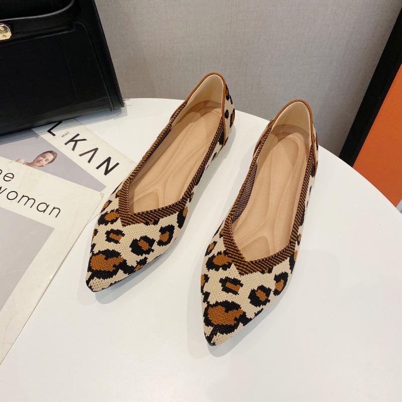 Woven shoes spring and autumn fly-woven light mouth flat bottom soft sole pointed single shoes women