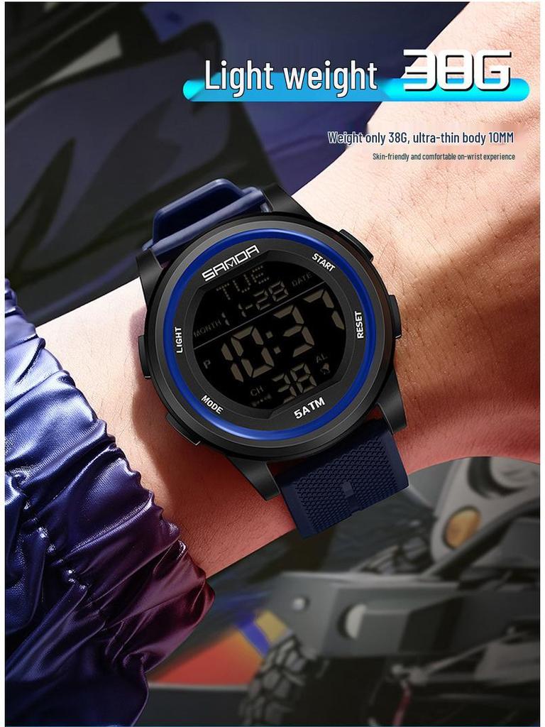 Sanda Waterproof Multifunction Electronic Watch for Teens - Trendy Unisex Design with Alarm