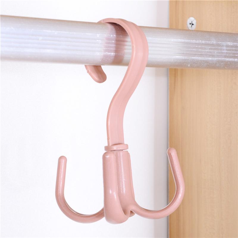 Rotating Hook Four-claw Multi-functional Wardrobe Bag Hook Plastic 4-claw Silk Scarf Tie Hook Storage Hanger, Hook