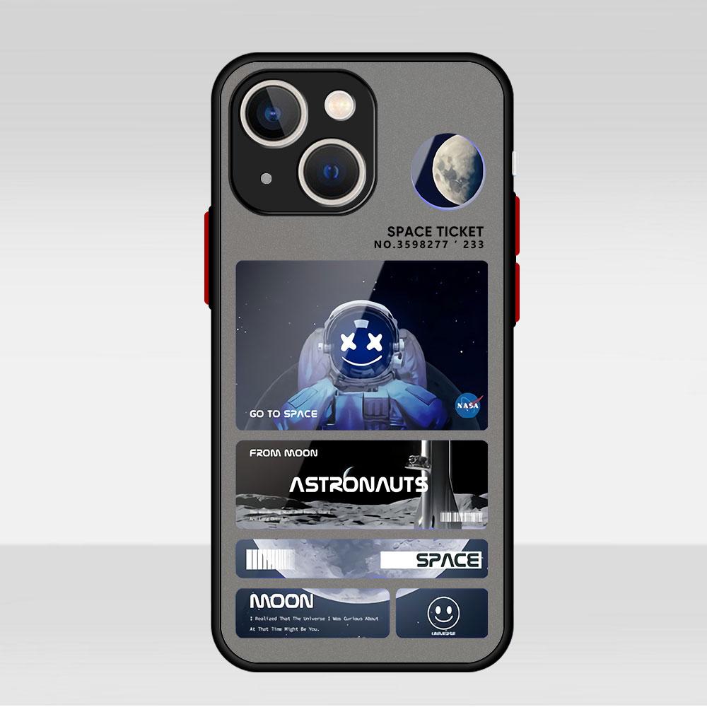 Cute Astronaut Planet Matte Case For Apple iPhone 14 11 13 7 12 Pro 7 XR XS Max 8 6s SE 2022 Soft Phone Cover