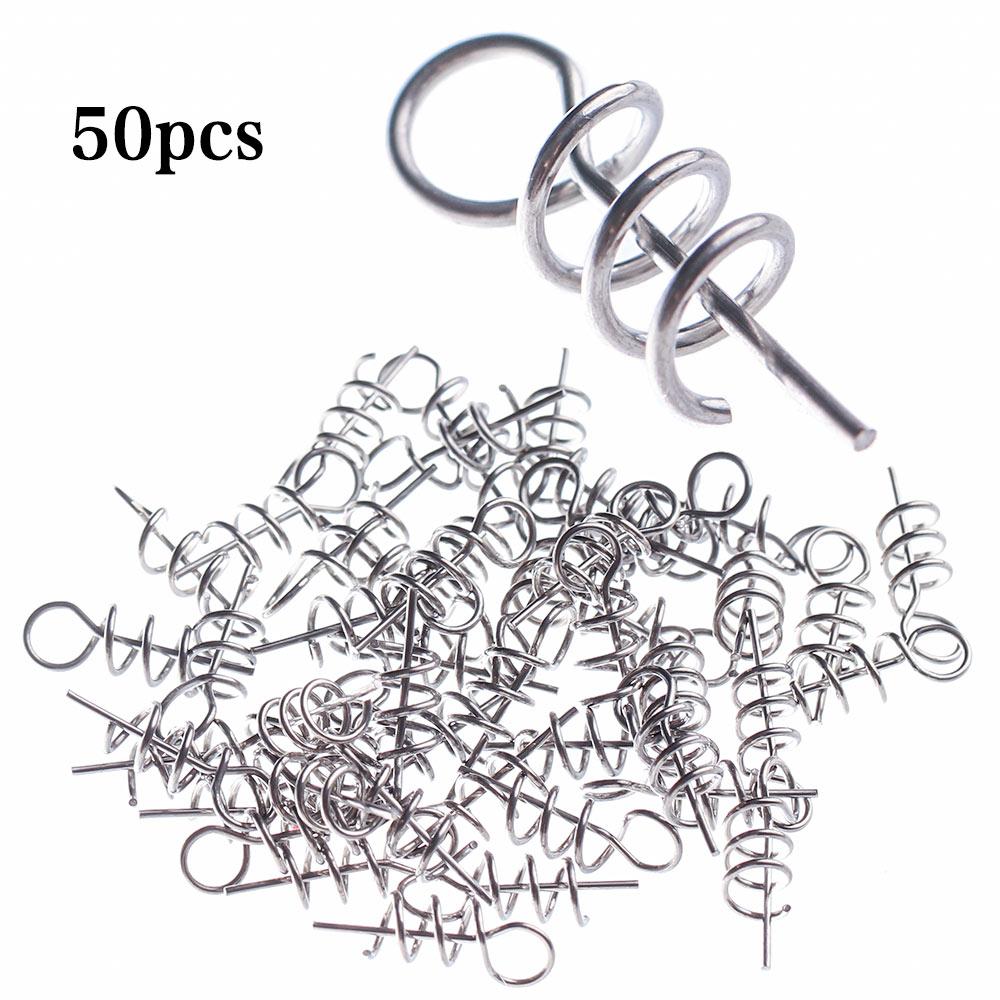 

For Soft Lure Fishing Tools Fixed Needle Crank Lock Centering Fishing Hook Soft Bait Spring Twist срібний
