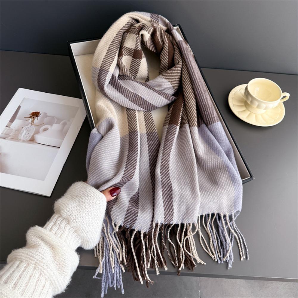 Long Length Warm Scarf Imitation Wool Texture Autumn Winter Scarf Wool Texture Scarf Women