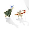Iridescent Snowflake & Candy Cane Asymmetrical Christmas Earrings for Women