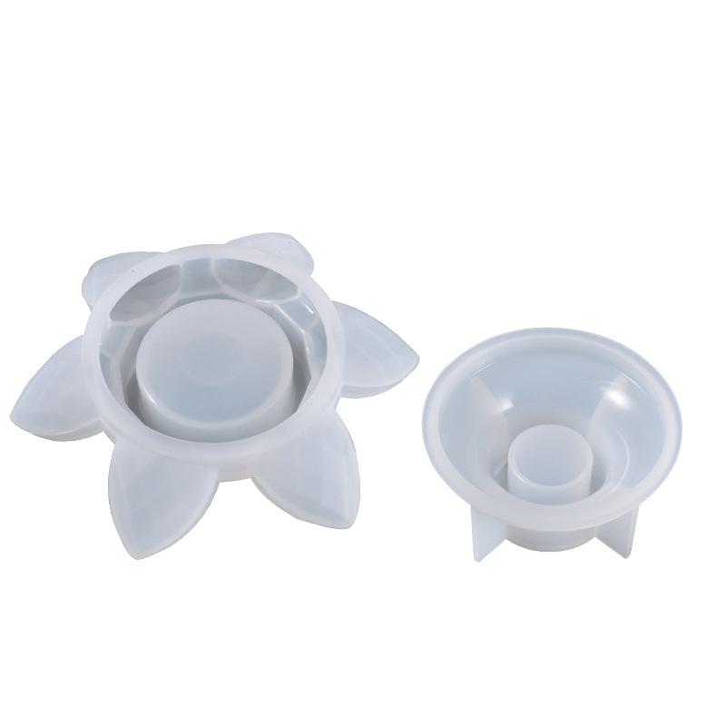 Diy Cristal Rășină Epoxidică Mucegai Lotus Lumânare Suport Mold Silicon