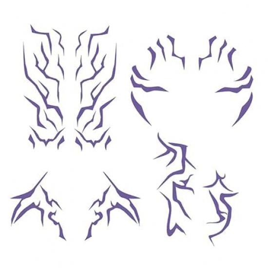 Movie Anime Purple Temporary Tattoos Dance Cosplay, Cosplay Tattoos Stickers Prop Accessories for Cosplay, Party Makeup, Dance, Music Festivals, фиолетовый