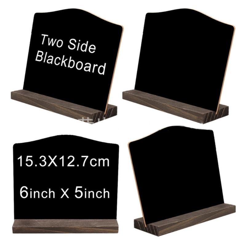 8Pcs Small Chalkboards with Wood Stand Double Sided Message Board Sign Table Number Food Sign for Wedding Party