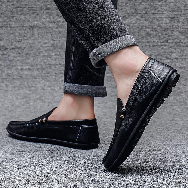 Fashion Men's Leather Casual Loafers Shoes Wedding Dress Shoes New Big Size Moccasins Shoes Suede Shoes High Quality Zapatos