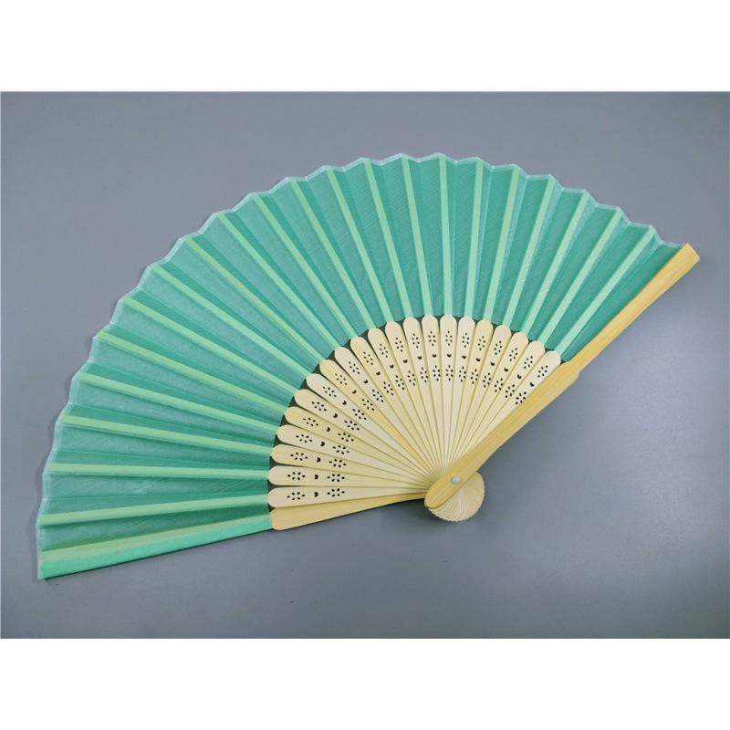 Beige Bamboo and Silk Multi-Color Cloth Fan for Weddings and Gifts