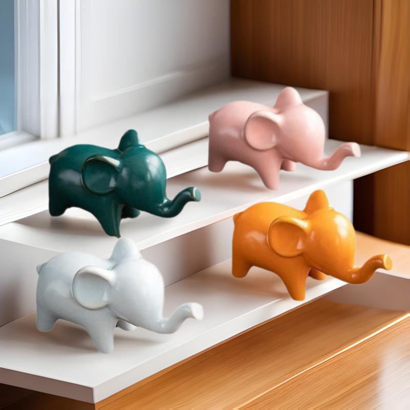 Elephant Ceramics Crafts Figurines, Modern Art Ornaments, Animal Feng Shui, Home Interior, Office Decor Accessories