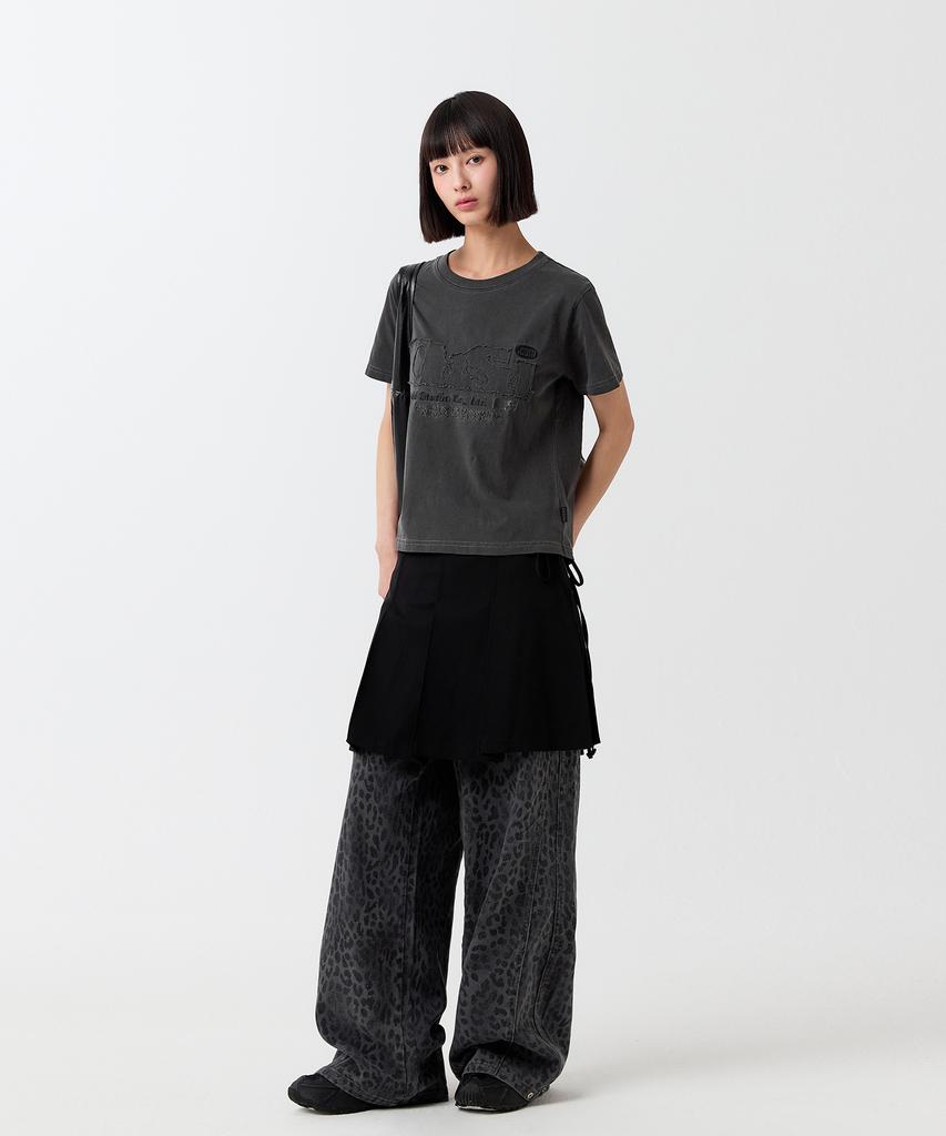 ODDSTUDIO Odsd Pigment Damaged T-Shirt - Charcoal