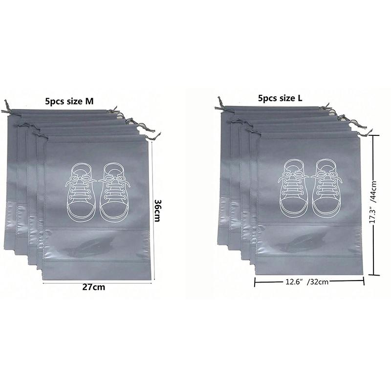 5 Pack Portable Travel Shoe Bag, Space-saving Dust-proof Storage Bag