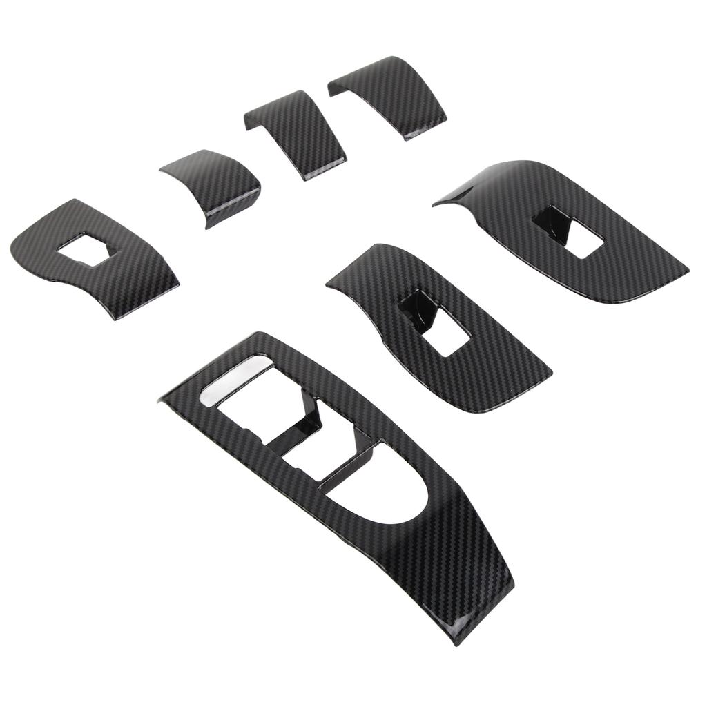 7PCs Door Window Switch Panel Cover Carbon Fiber Style Replacement for Mazda 3 Hatchback 3 Sedan CX‑30