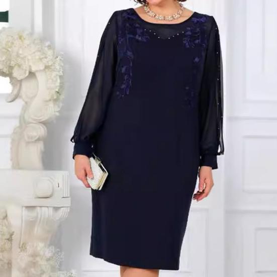 Women's Bohemian Midi Dress Plus Size Loose Fit Elegant A-line Prom Dress Solid Color Print Pullover Dress for Wedding Office Daily Life Party