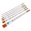 6 Pcs Pinsel Mehrzweck Mini Nylon Weiß Stange Öl Malerei Runde Tipps Flache Tipps Aquarell Bru