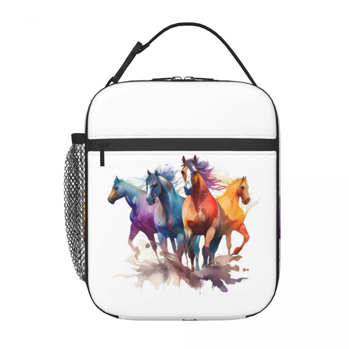 

Galloping Horse Pattern Insulated Lunch Bag for Kids School Cooler Thermal Food Box Tote Portable Lunch Boxes Container One Size