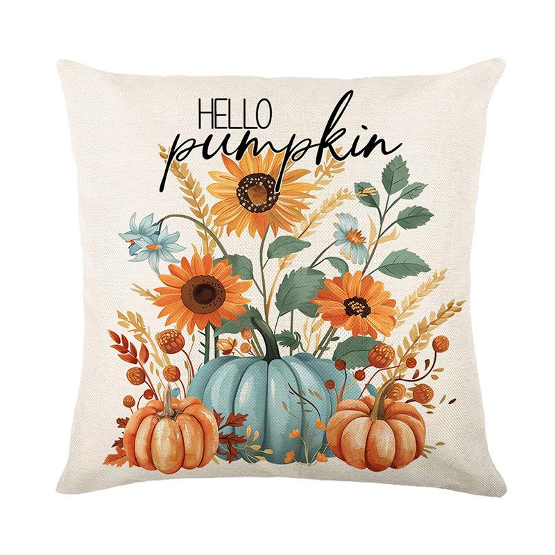 

New Thanksgiving Autumn Throw Pillow Cover Sofa Decoration Home Bedside Linen Pillow Cushion Backrest 45 * 45Cm (linen)