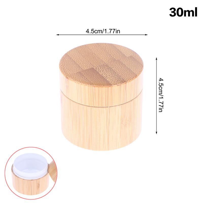5–100g Natural Bamboo Cosmetic Containers, Refillable Jars for Creams, Nail Art, and Face Masks