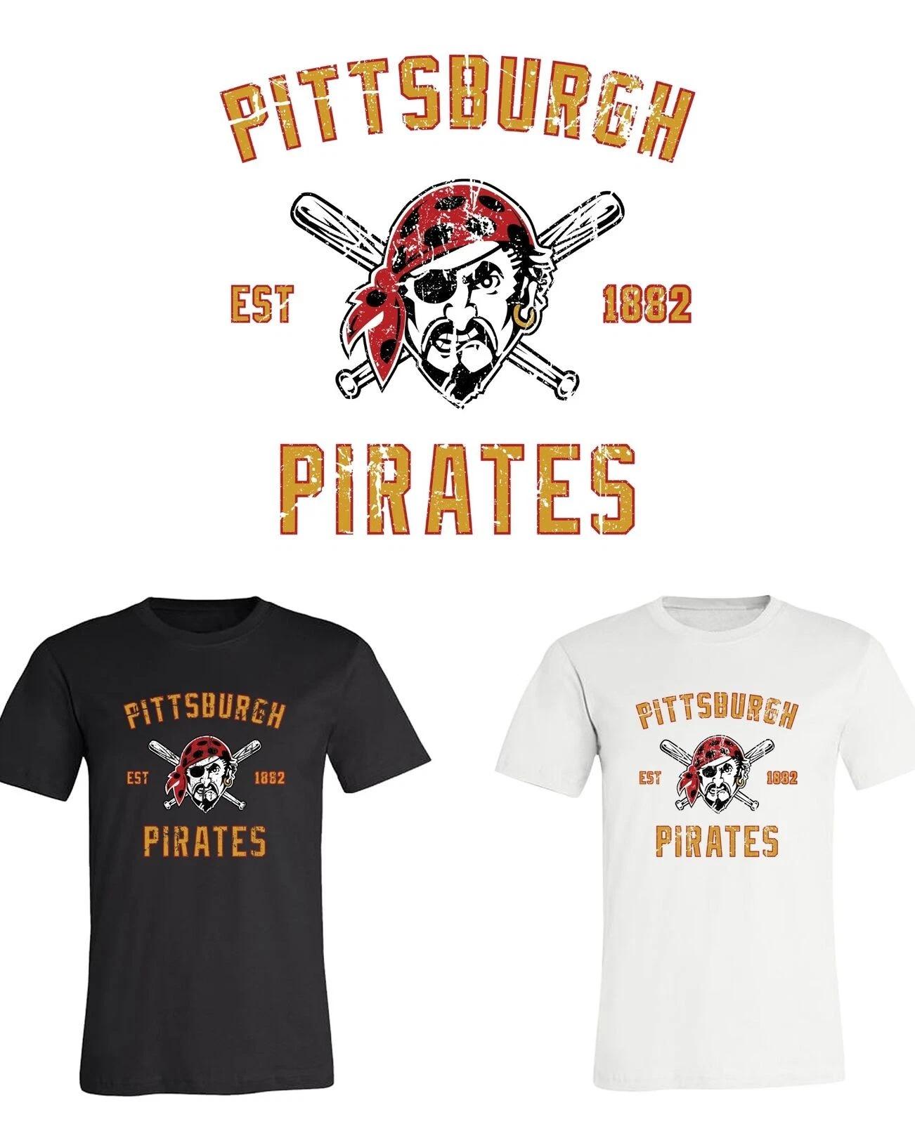 Pittsburgh Pirates Est Distressed logo T-Shirt Sizes Youth-Adult 6XL FAST Ship! 2XL