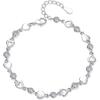 kelistom 925 Sterling Silver Bracelets for Women Teens, Love Heart Charm Chain Bracelet Bangle Fashion Jewelry Gifts