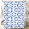 Vibrant Blue White Floral Shower Curtain Waterproof Fabric Decoration for Bathroom Decorations 72x84 Inch Size Available
