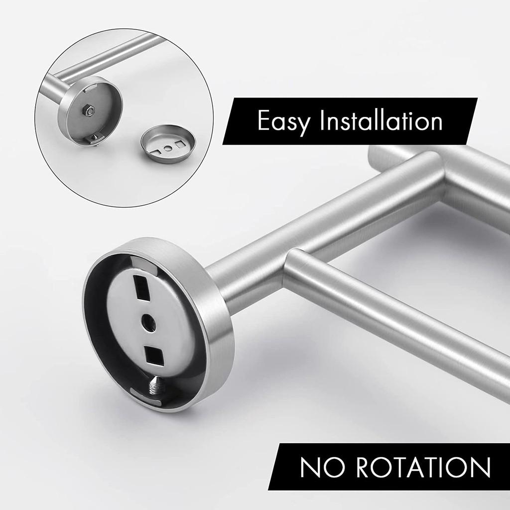SUS 304 Stainless Steel Wall Mount Towel Holder Household Double Towel Rod Bathroom Rustproof Towel Rack